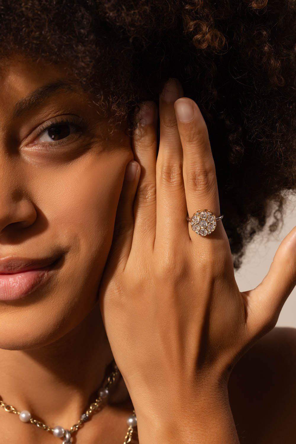 SELIM MOUZANNAR-Beirut Rosace Diamond Ring-WHITE GOLD