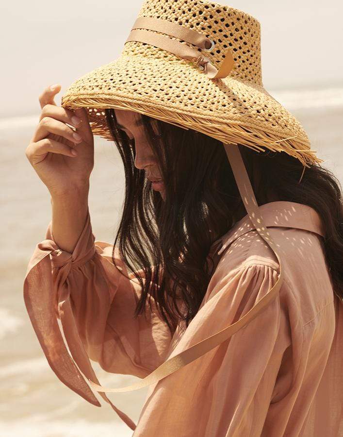 SENSI STUDIO-Lamp Shade Calado Hat-STRW/BEG