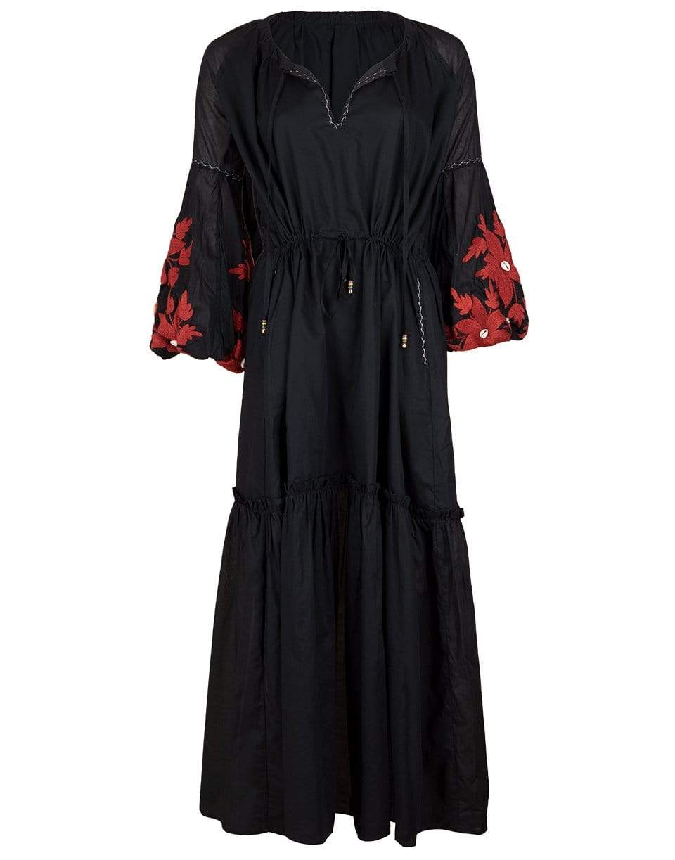 SENSI STUDIO-Balloon Sleeve Embroidered Maxi Dress-