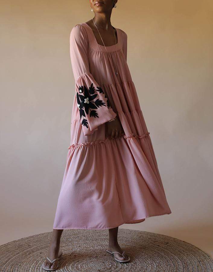 SENSI STUDIO-Balconette Embroidered Maxi Dress-