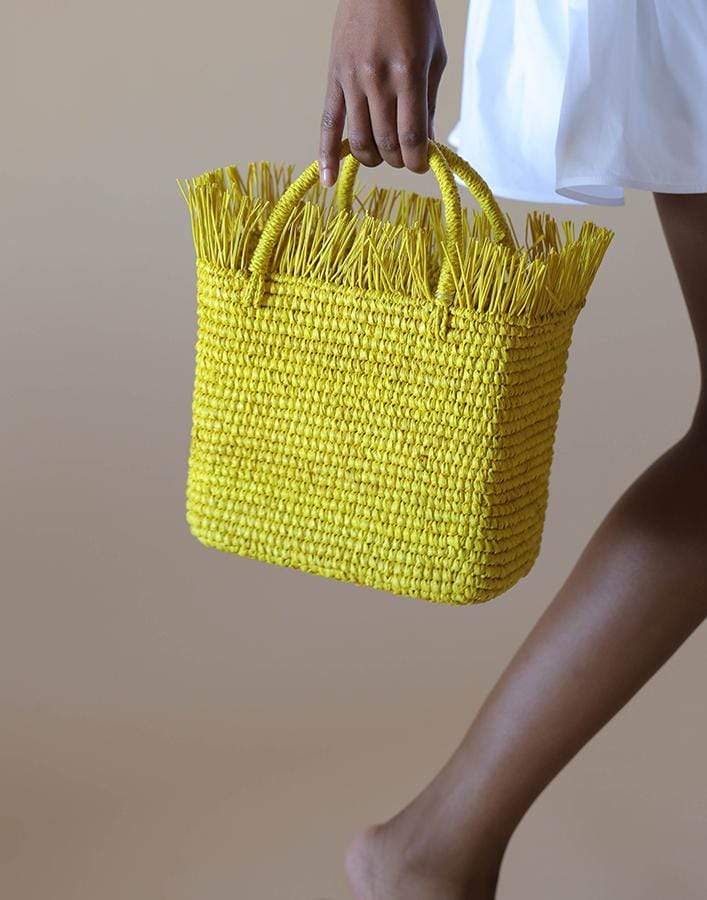 SENSI STUDIO-Canasta Mejicana Baby Handbag-YELLOW