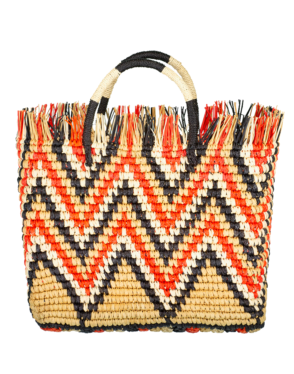 SENSI STUDIO-Cansasta Zig Zag Stripe Tote-OCHRE