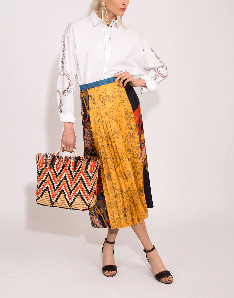 SENSI STUDIO-Cansasta Zig Zag Stripe Tote-OCHRE