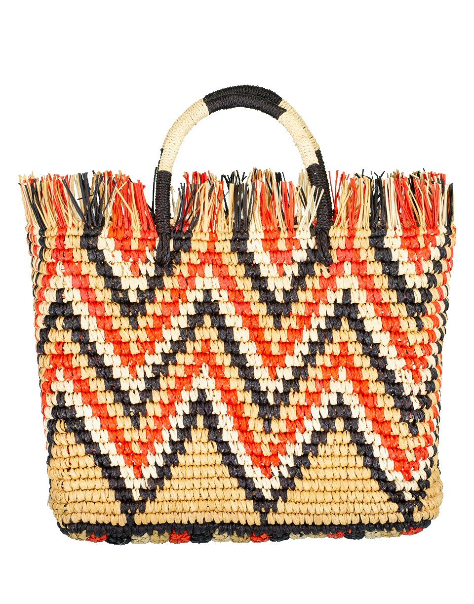 SENSI STUDIO-Cansasta Zig Zag Stripe Tote-OCHRE
