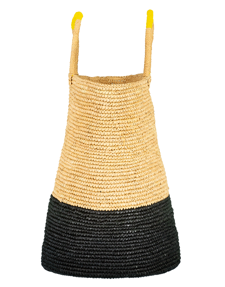 SENSI STUDIO-Color Block Maxi Basket Tote-YLLW/BLK