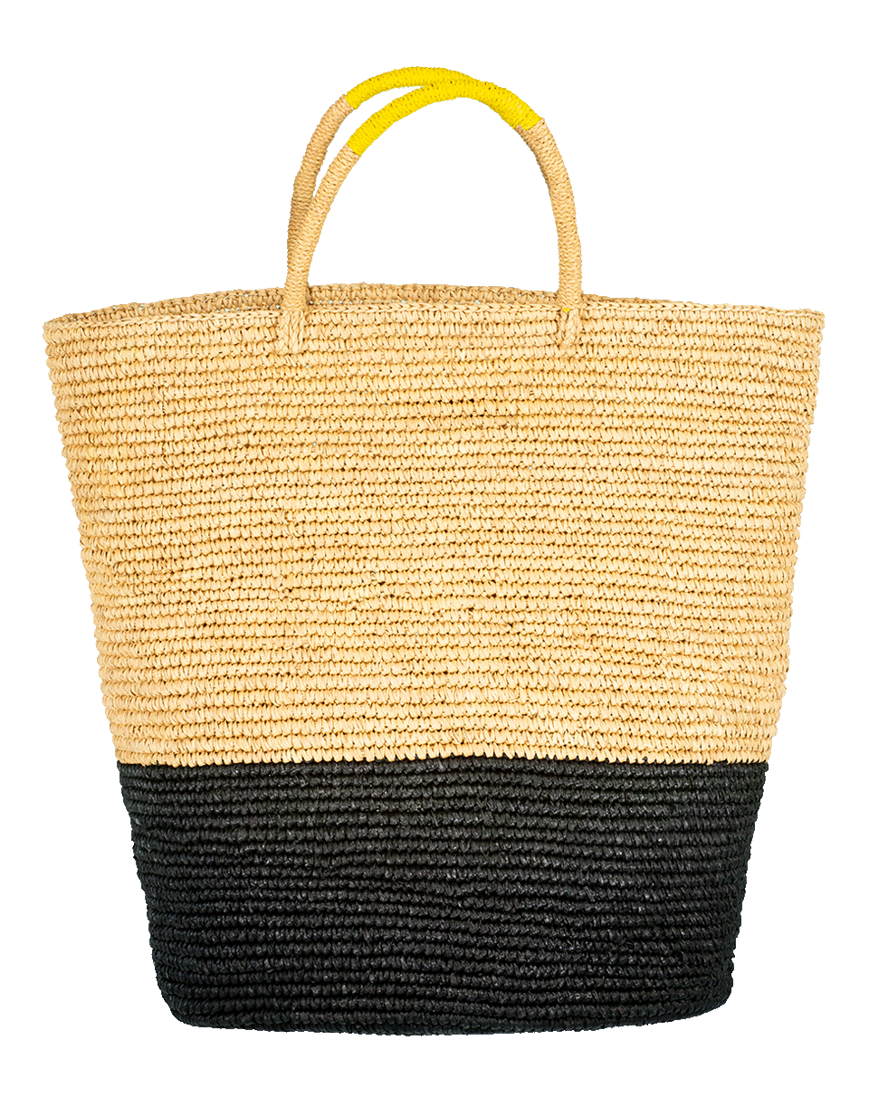 SENSI STUDIO-Color Block Maxi Basket Tote-YLLW/BLK