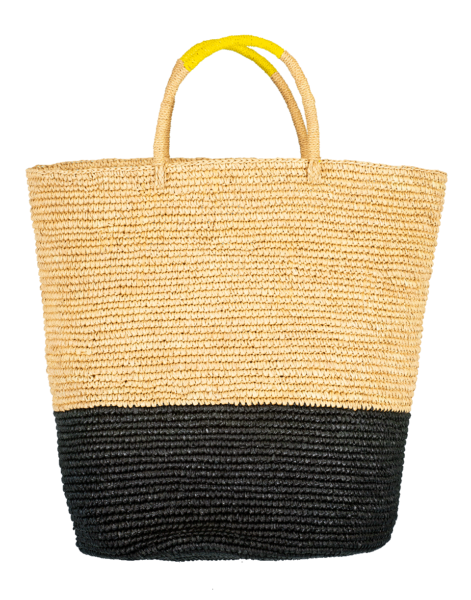 SENSI STUDIO-Color Block Maxi Basket Tote-YLLW/BLK
