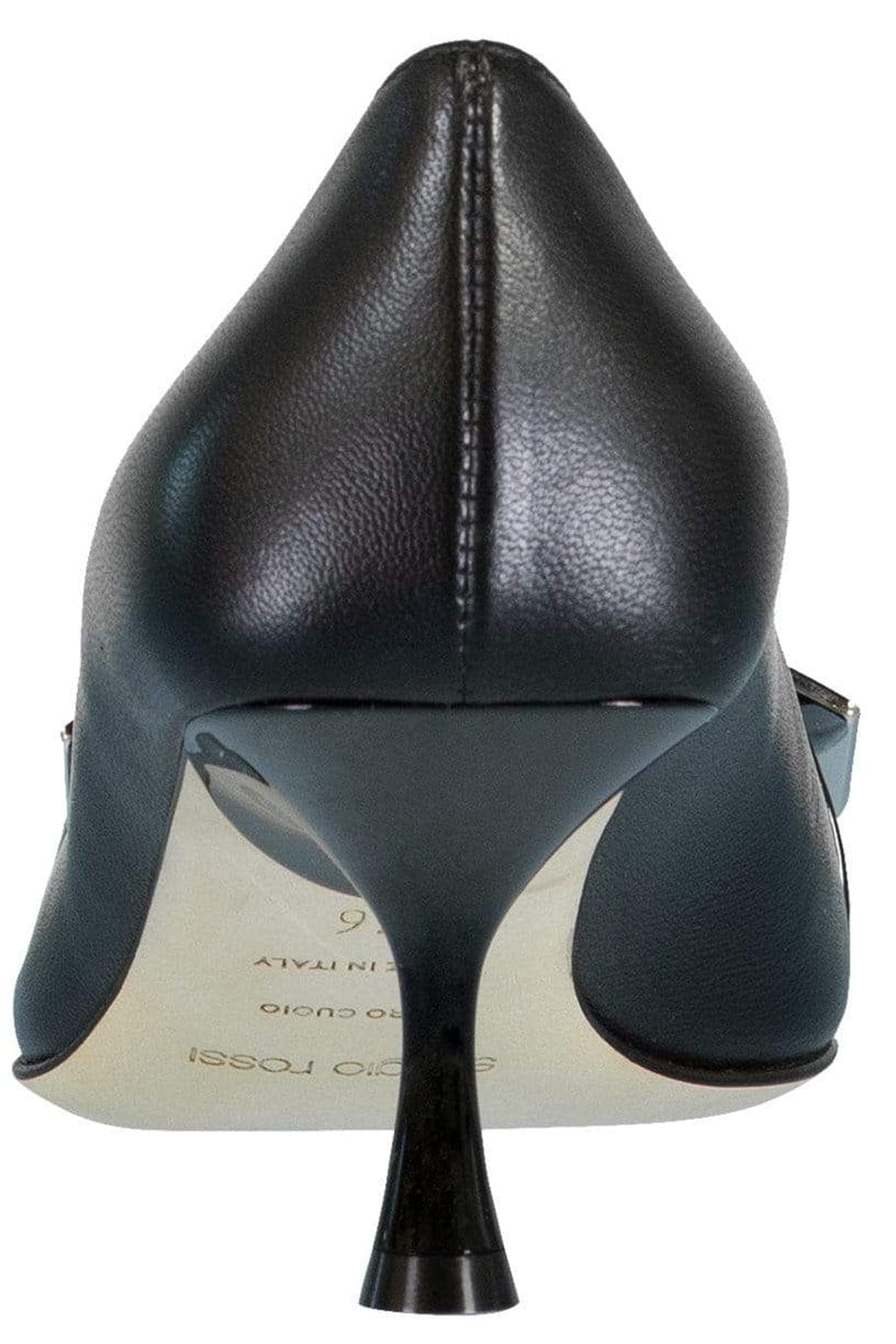 SERGIO ROSSI-Square Toe Buckle Pump-