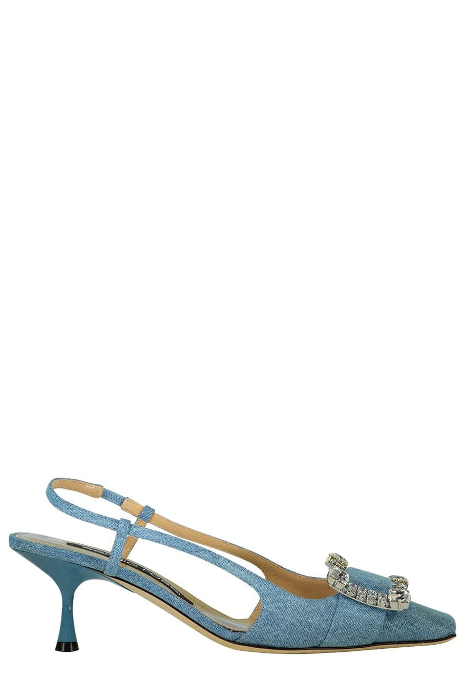SERGIO ROSSI-Denim Slingback Pump-