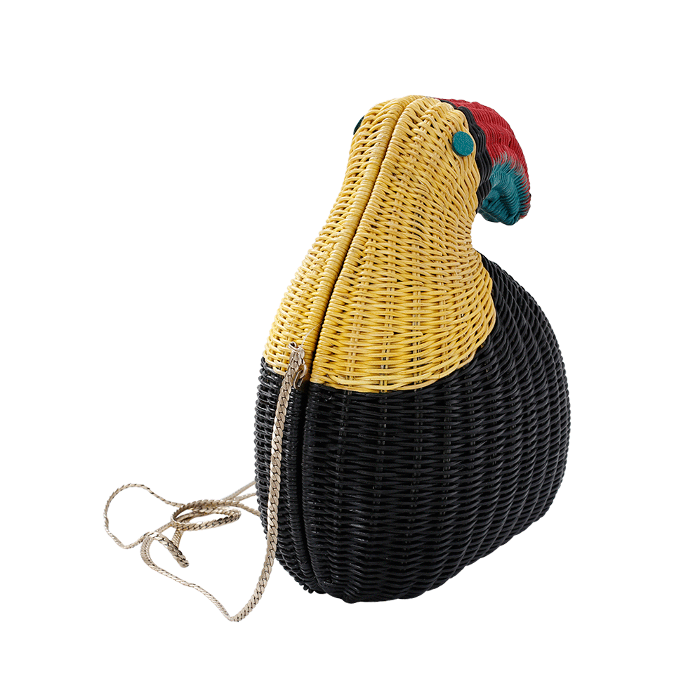 SERPUI-Tucan Wicker Clutch-BLACK