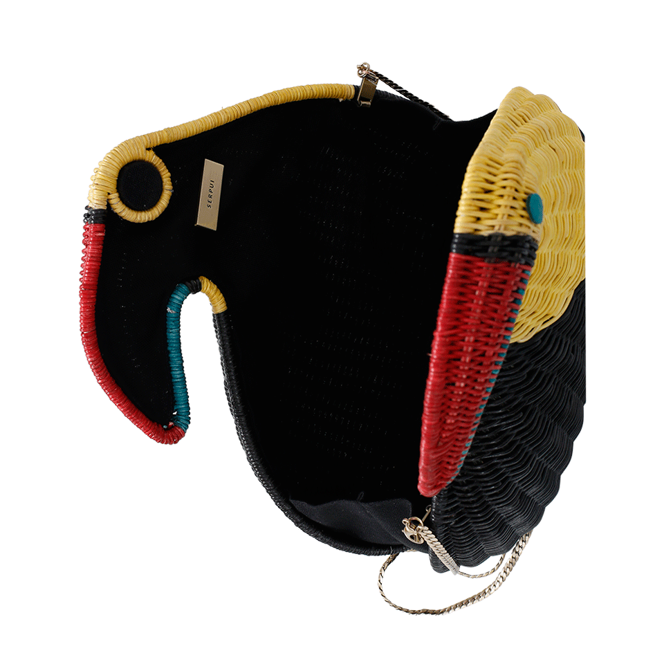 SERPUI-Tucan Wicker Clutch-BLACK