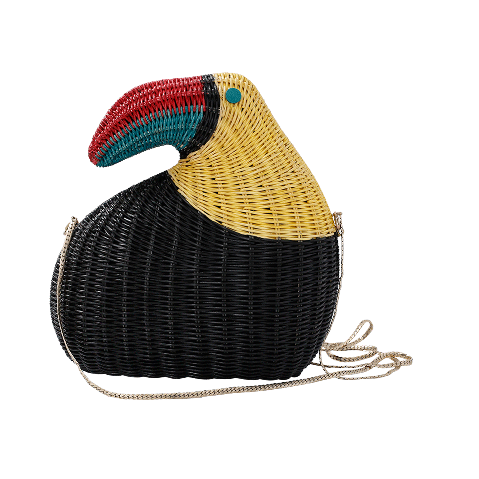 SERPUI-Tucan Wicker Clutch-BLACK
