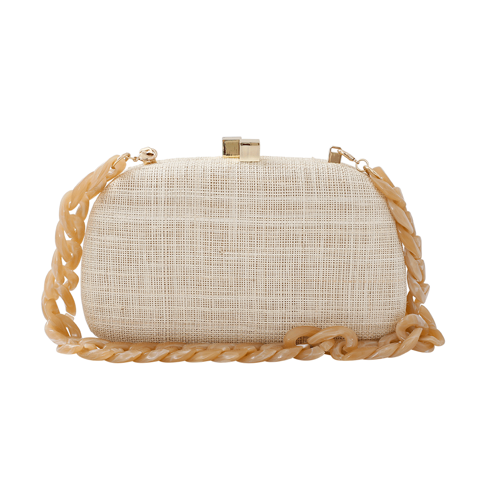 SERPUI-Mia Parrots Embroidered Clutch-NATURAL