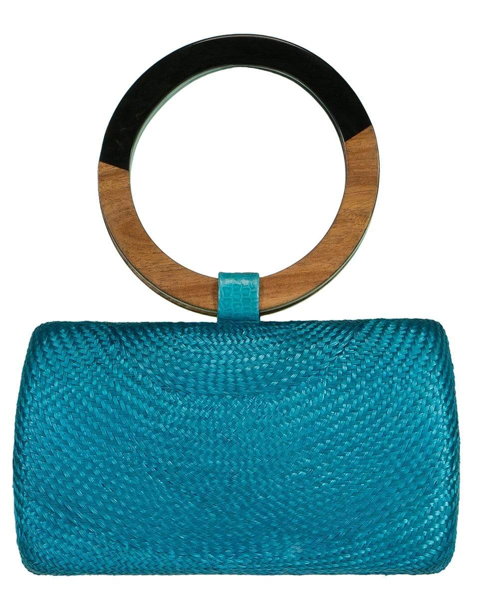 SERPUI-Turquoise Denise Top Handle Clutch-TURQUOIS