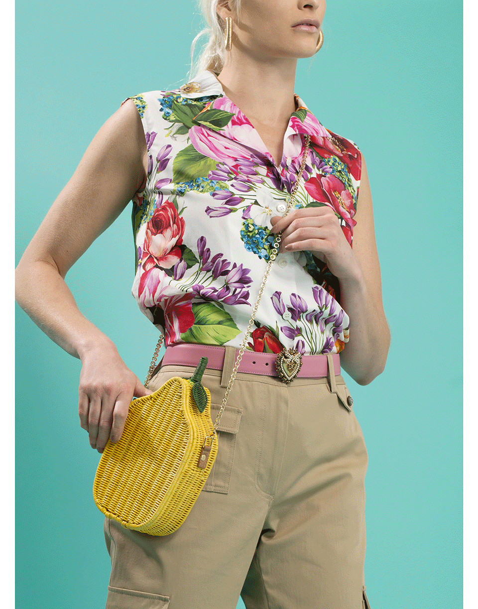 SERPUI-Sicilian Lemon Chain Strap Clutch-YELLOW