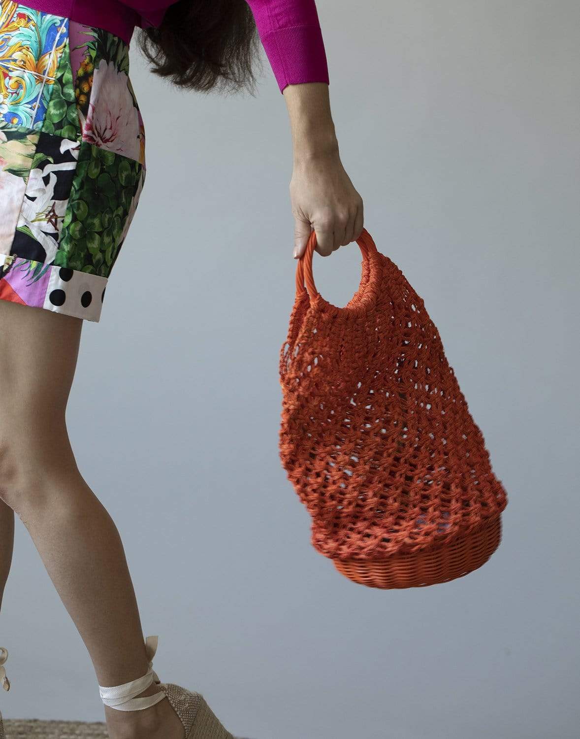 SERPUI-Lara Macrame Bag-ORANGE