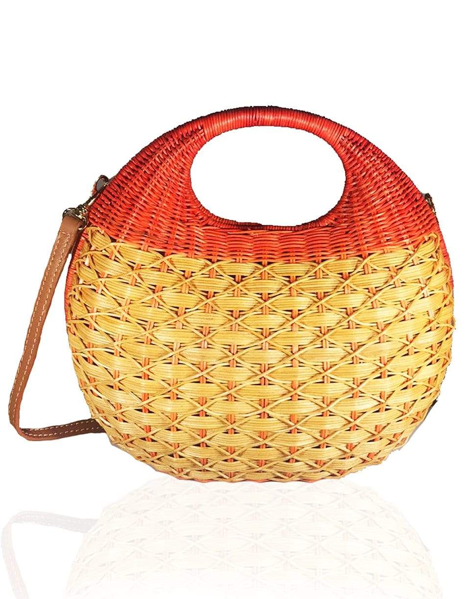SERPUI-Mylene Wicker Bag-ORANGE