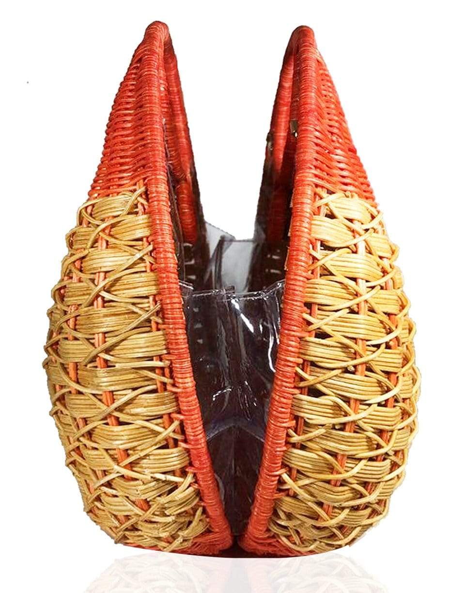 SERPUI-Mylene Wicker Bag-ORANGE