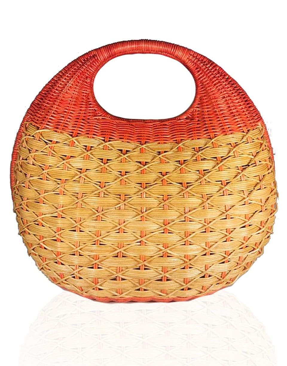 SERPUI-Mylene Wicker Bag-ORANGE