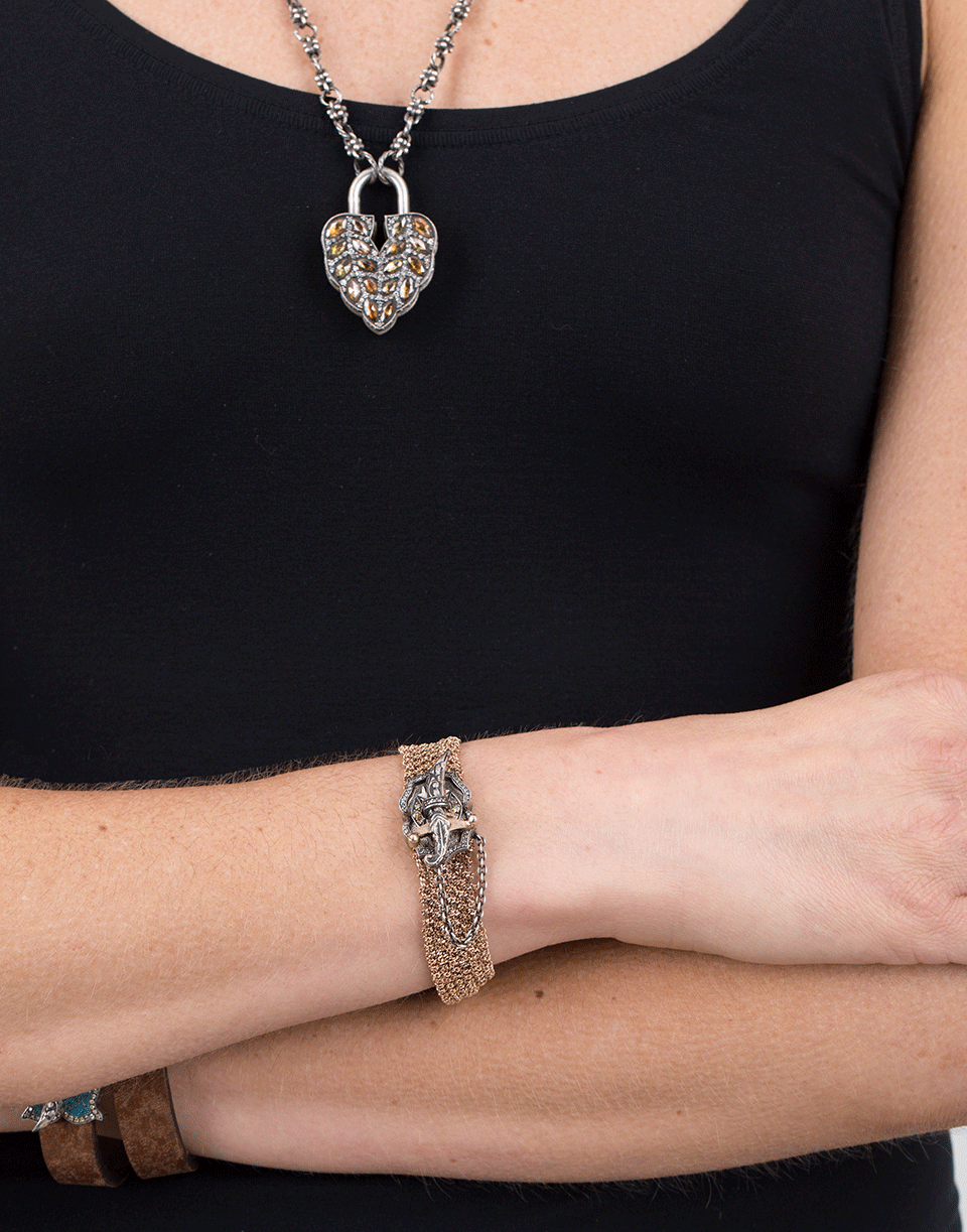 SEVAN BICAKCI-Diamond Dagger Mesh Bracelet-ROSE GOLD