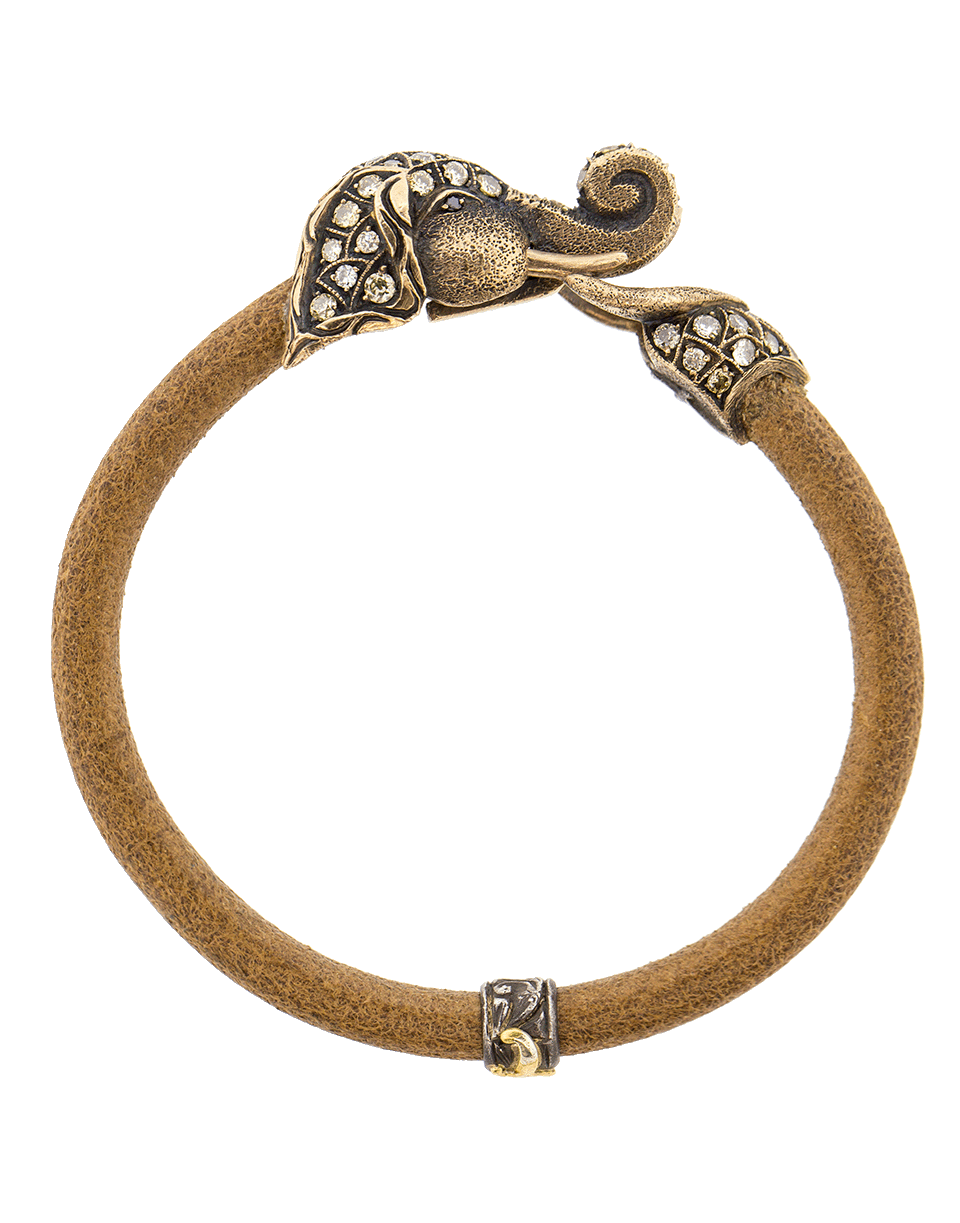 SEVAN BICAKCI-Diamond Elephant Leather Bracelet-ROSE GOLD