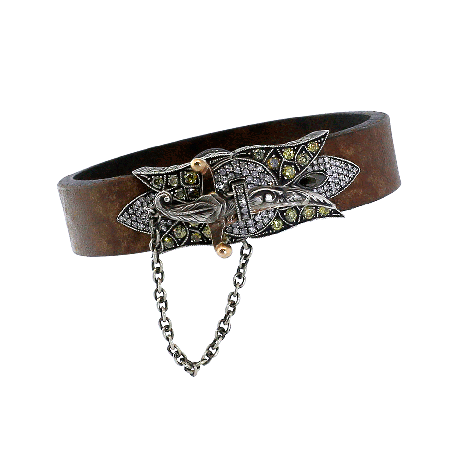 SEVAN BICAKCI-Sword Clasp Leather Bracelet-ROSE GOLD