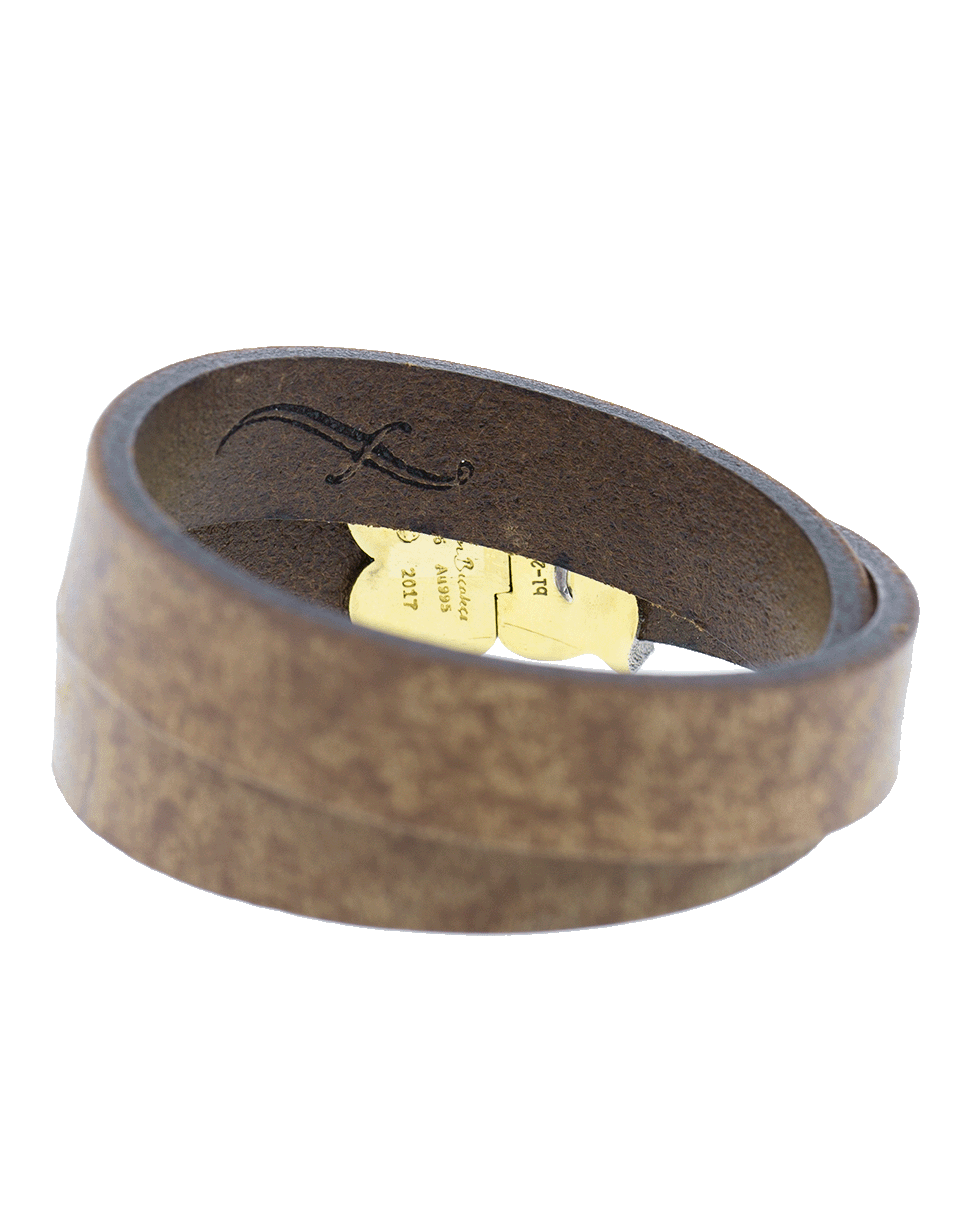 SEVAN BICAKCI-Turqoise Mosaic Double Wrap Leather Bracelet-ROSE GOLD