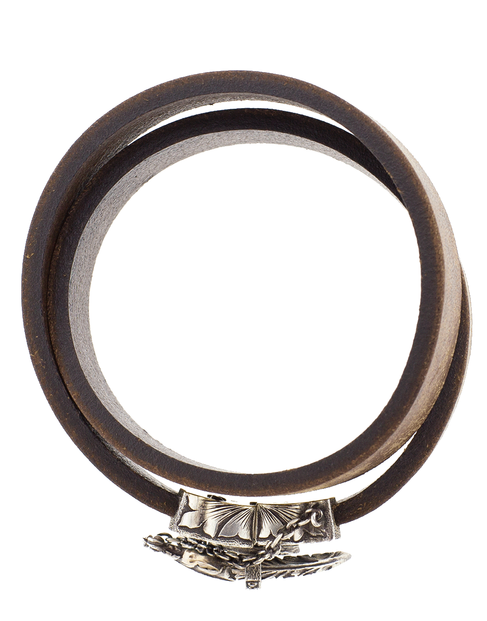 SEVAN BICAKCI-Turqoise Mosaic Double Wrap Leather Bracelet-ROSE GOLD