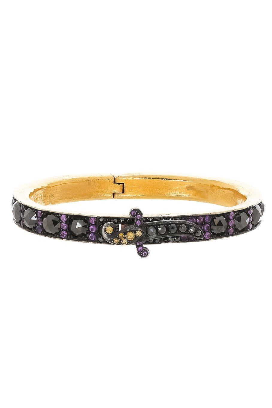 SEVAN BICAKCI-Black Diamond Amethyst Bangle-YELLOW GOLD