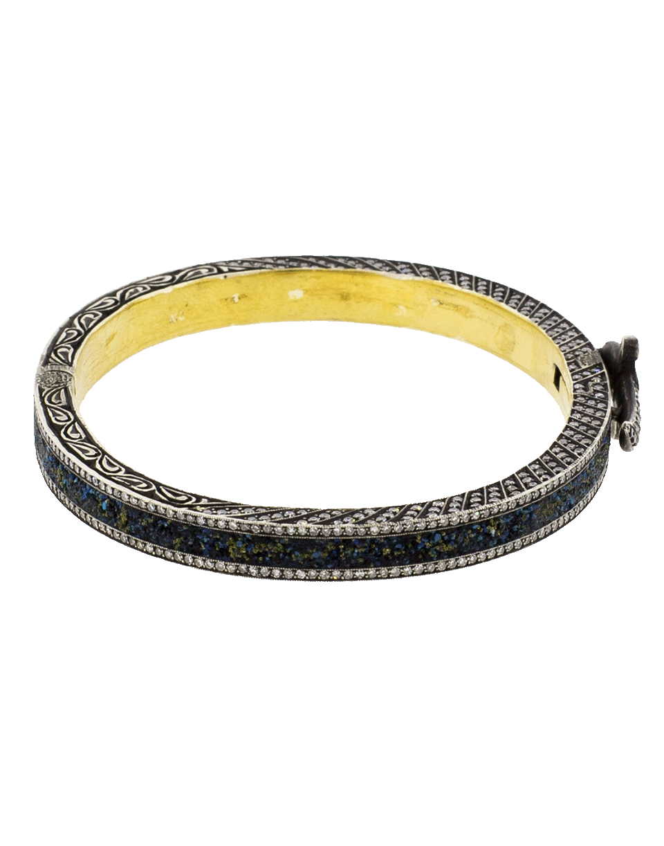 SEVAN BICAKCI-Hinged Lapis Mosaic Bangle-YELLOW GOLD