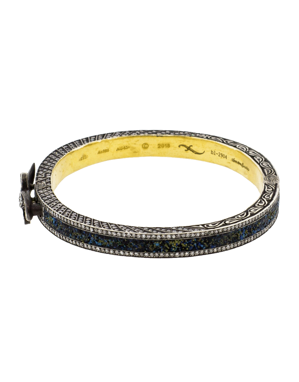 SEVAN BICAKCI-Hinged Lapis Mosaic Bangle-YELLOW GOLD