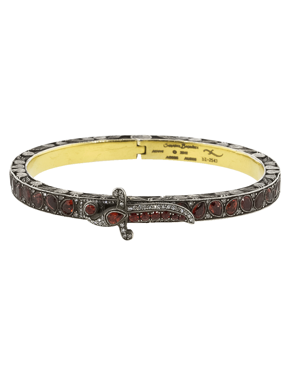 SEVAN BICAKCI-Hinged Red Sapphire And Diamond Bangle-YELLOW GOLD