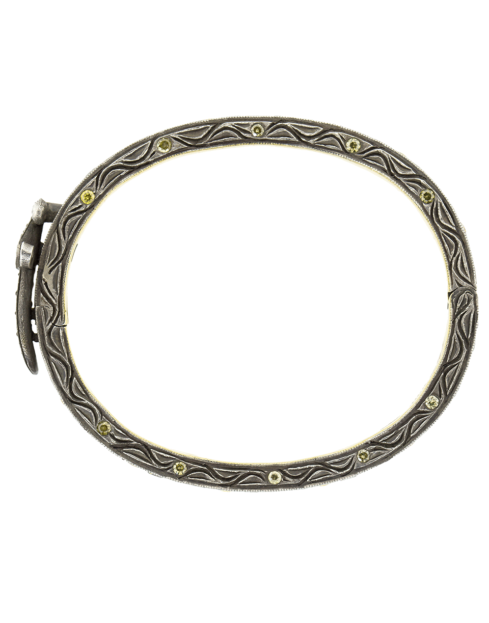 SEVAN BICAKCI-Hinged Sapphire And Diamond Dagger Bangle-YELLOW GOLD