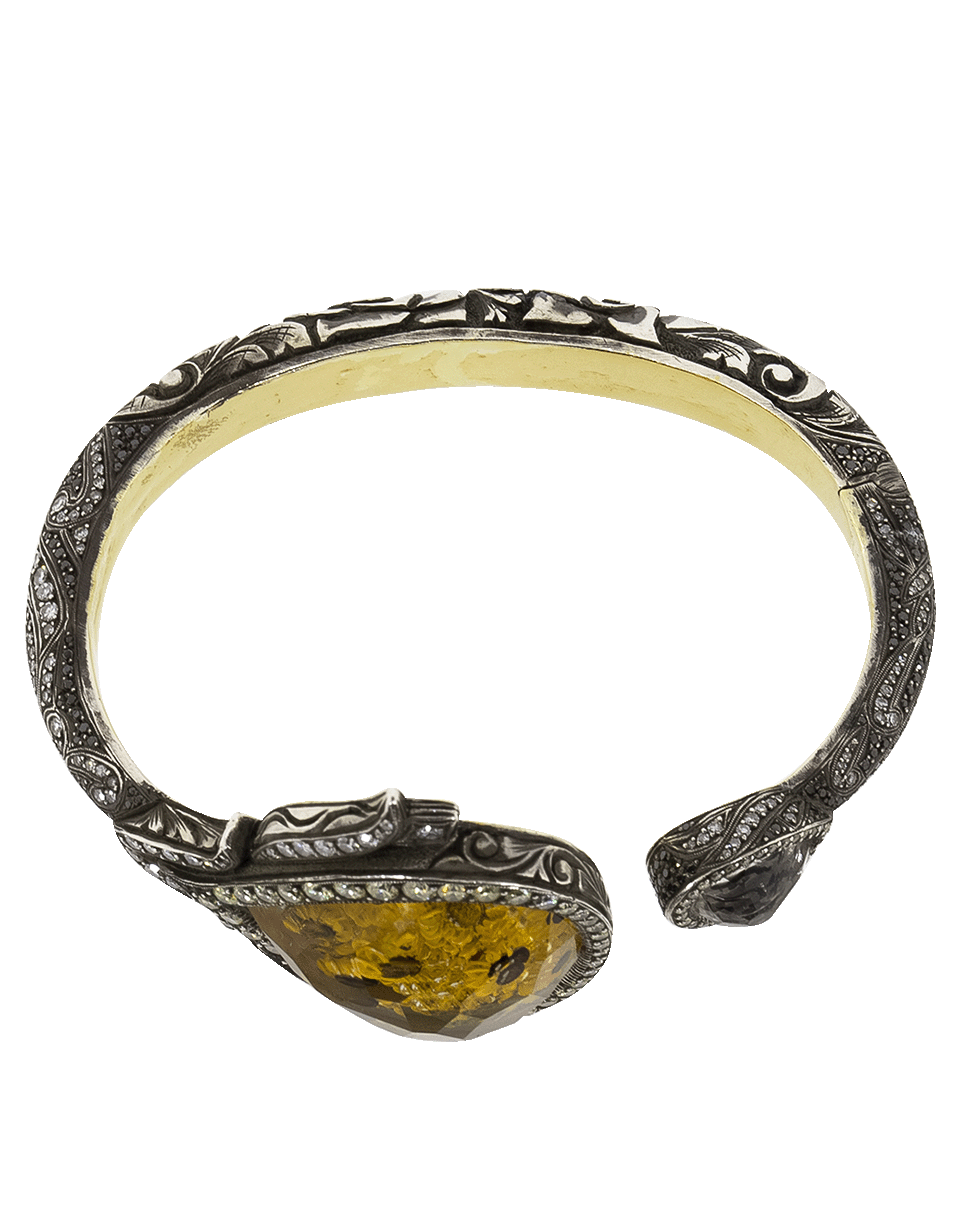 SEVAN BICAKCI-Hinged Sunflower And Diamond Bracelet-YELLOW GOLD