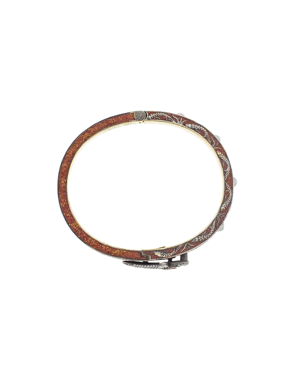 SEVAN BICAKCI-Orange Sapphire Hinged Bangle-YELLOW GOLD