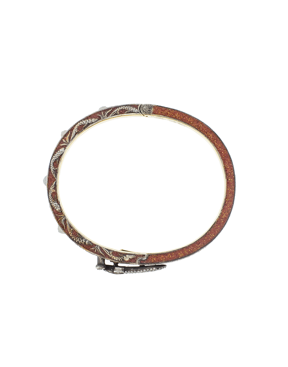 SEVAN BICAKCI-Orange Sapphire Hinged Bangle-YELLOW GOLD