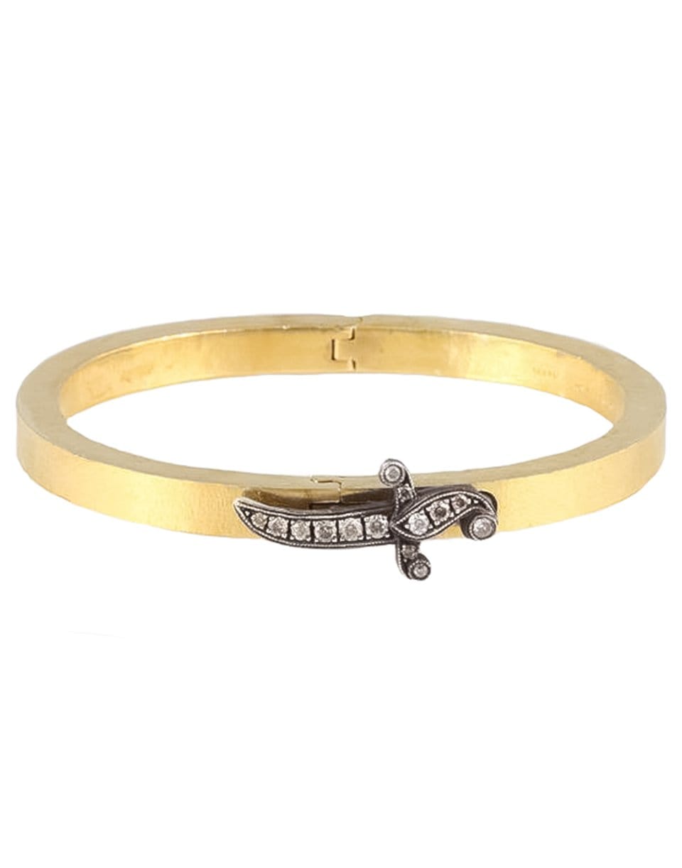 SEVAN BICAKCI-Polished Gold Diamond Dagger Bangle-YELLOW GOLD