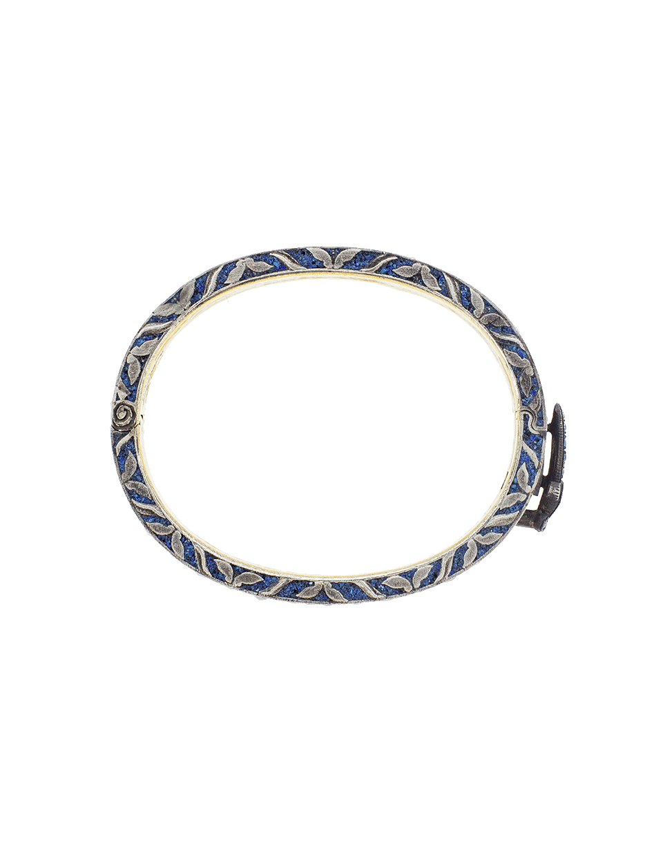 SEVAN BICAKCI-Wide Blue Sapphire Hinged Bangle-YELLOW GOLD