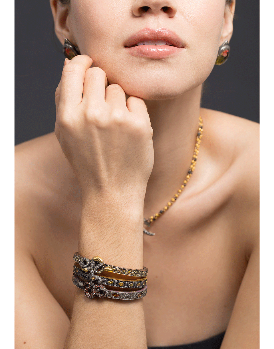 SEVAN BICAKCI-Yellow Sapphire and Diamond Dagger Bangle-YELLOW GOLD