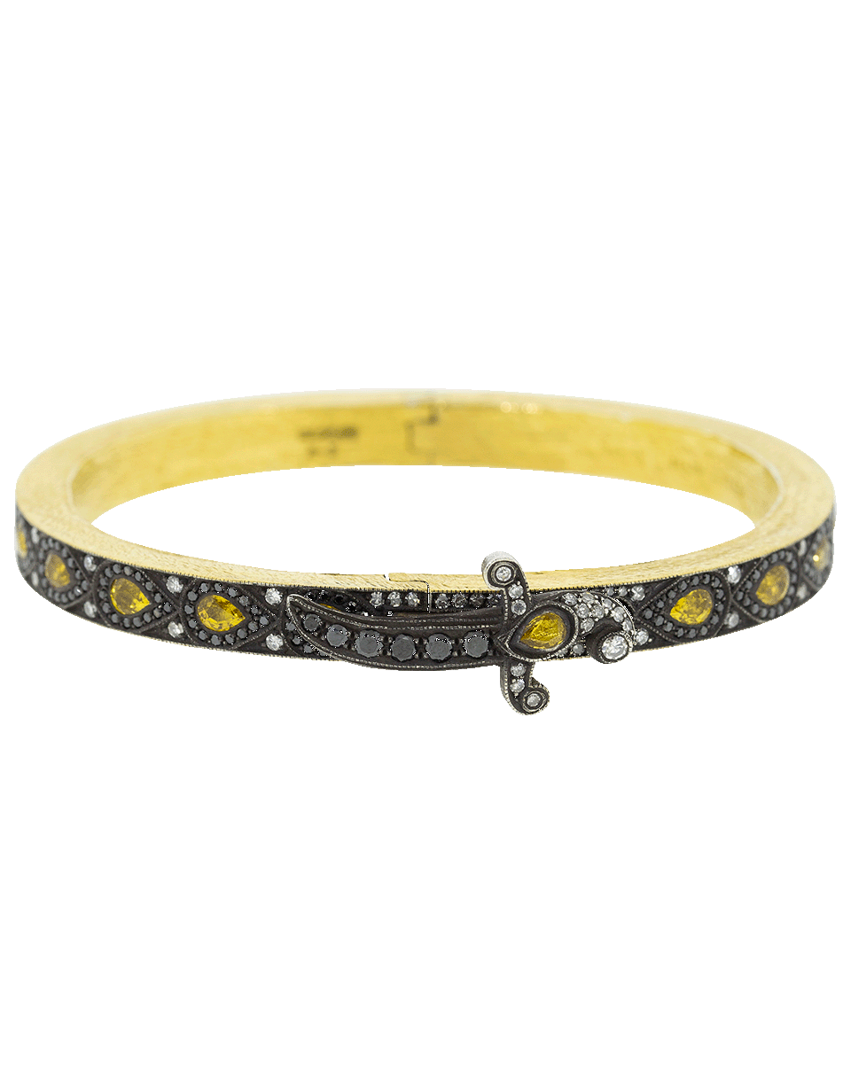 SEVAN BICAKCI-Yellow Sapphire and Diamond Dagger Bangle-YELLOW GOLD