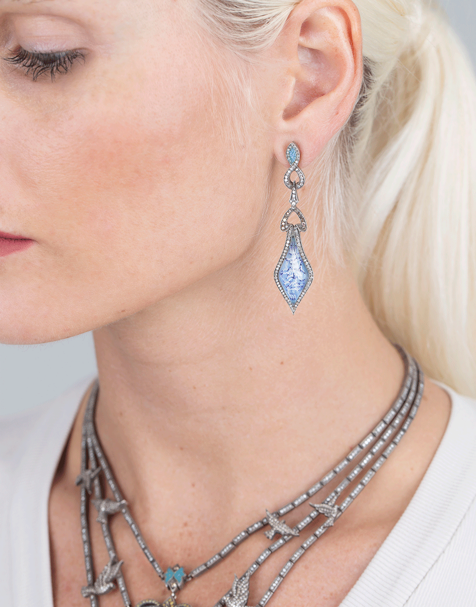 SEVAN BICAKCI-Birds In Flight Marquis Drop Earings-ROSE GOLD