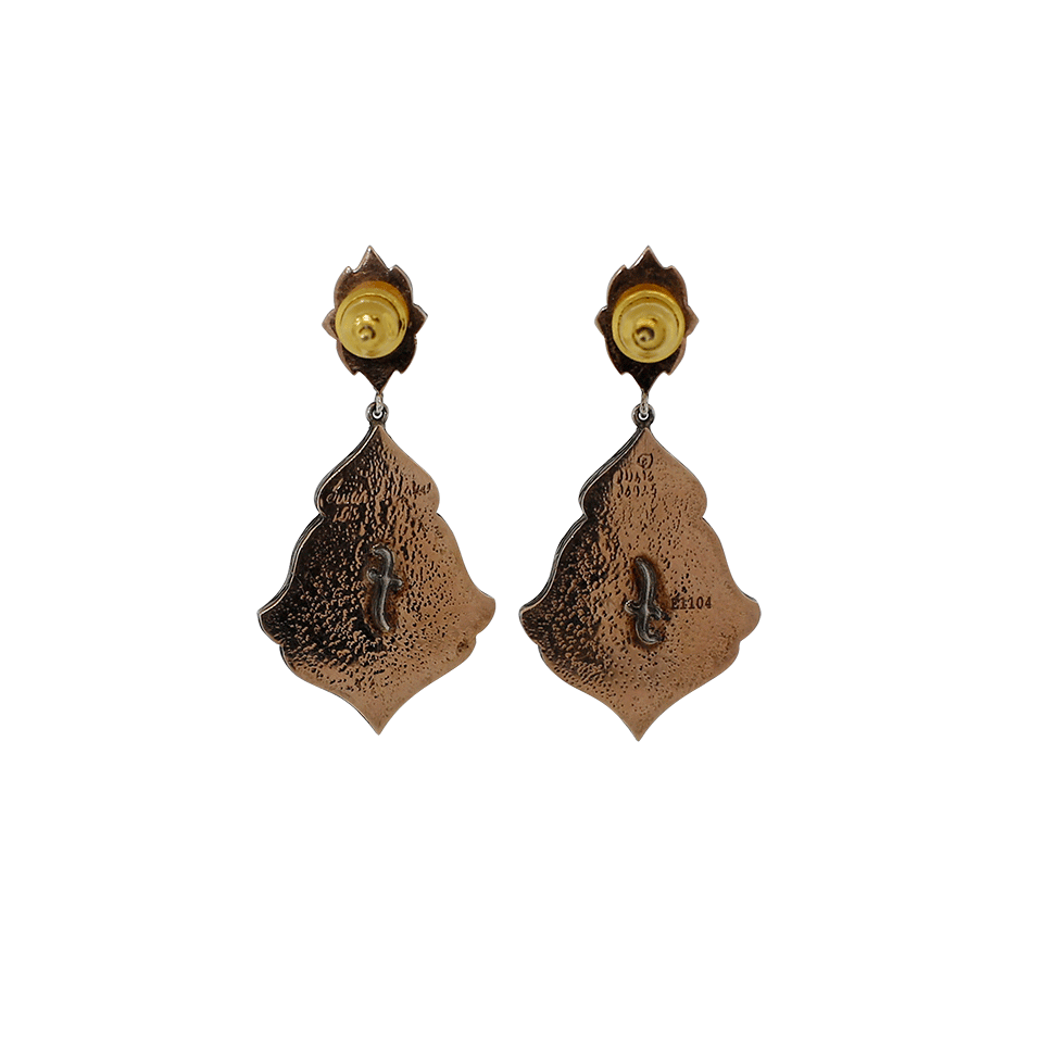 SEVAN BICAKCI-Scroll Sheild Ruby And Diamond Earrings-ROSE GOLD