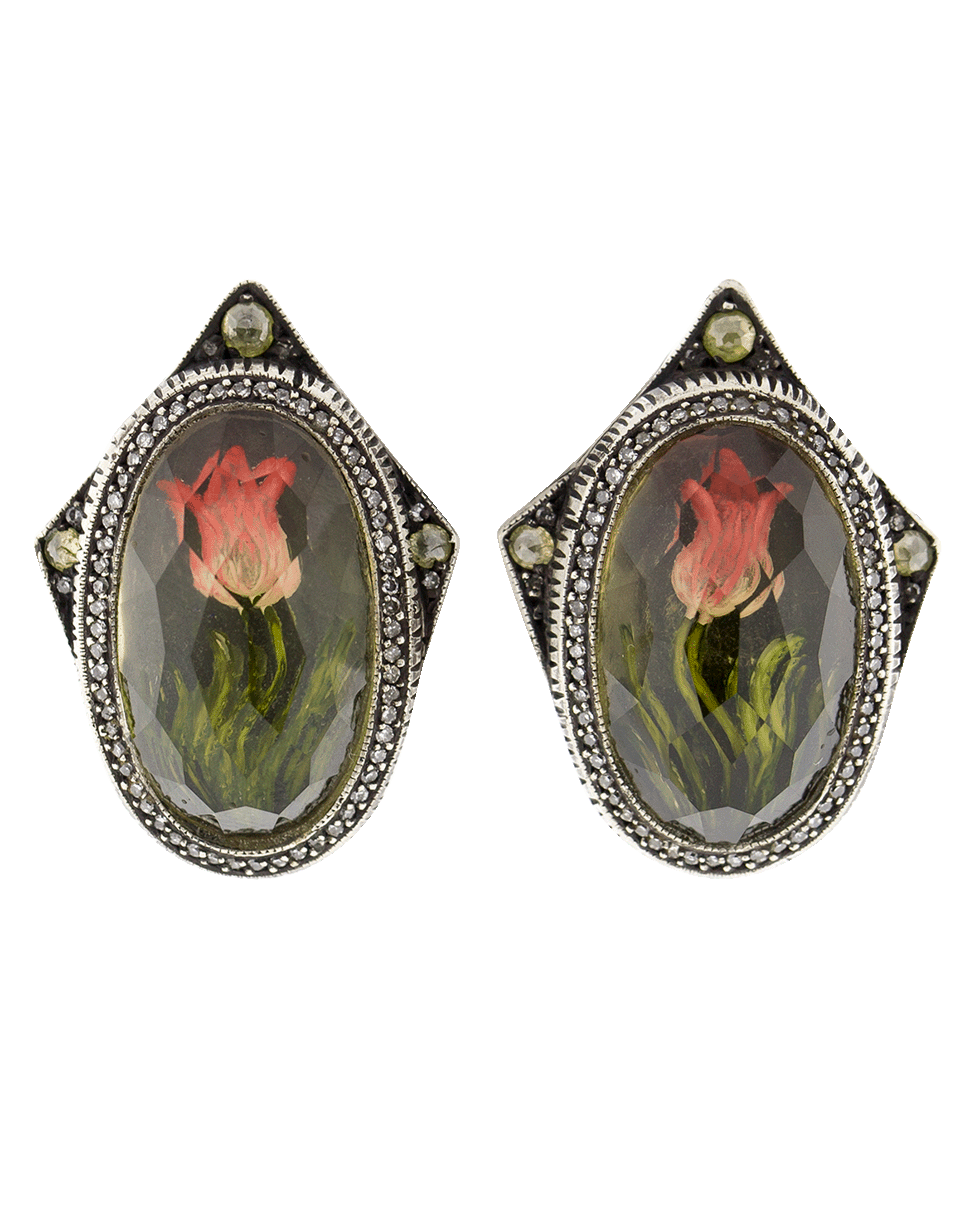 SEVAN BICAKCI-Carved Tulip Diamond Stud Earrings-YELLOW GOLD