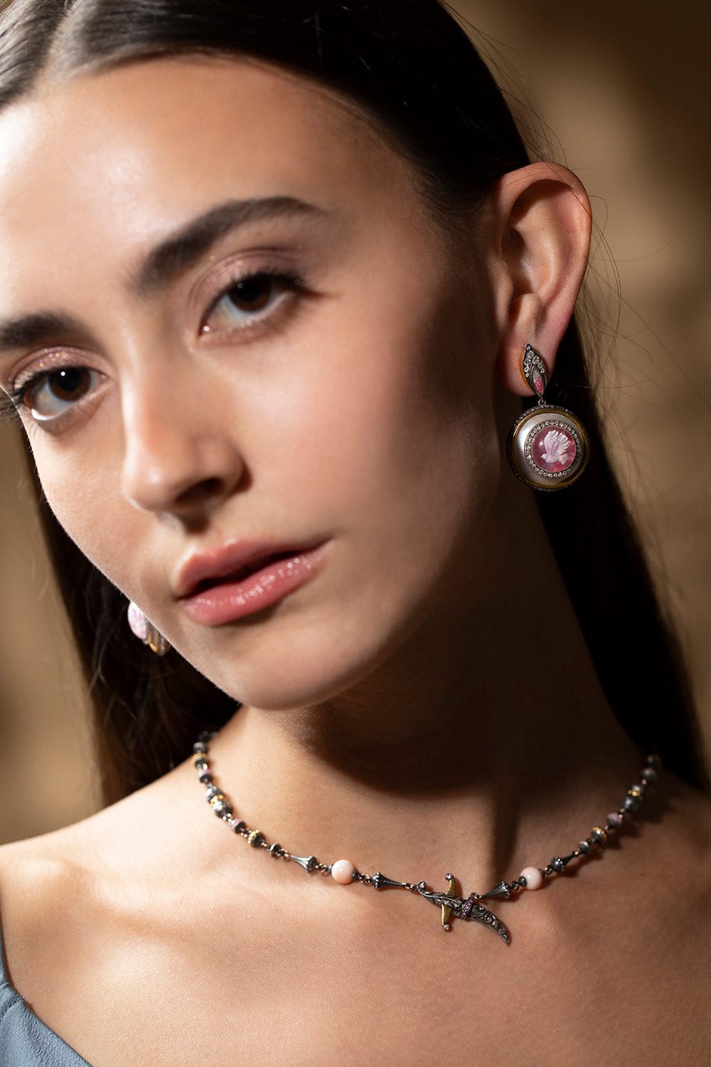 SEVAN BICAKCI-Dove in Flight Drop Earrings-YELLOW GOLD