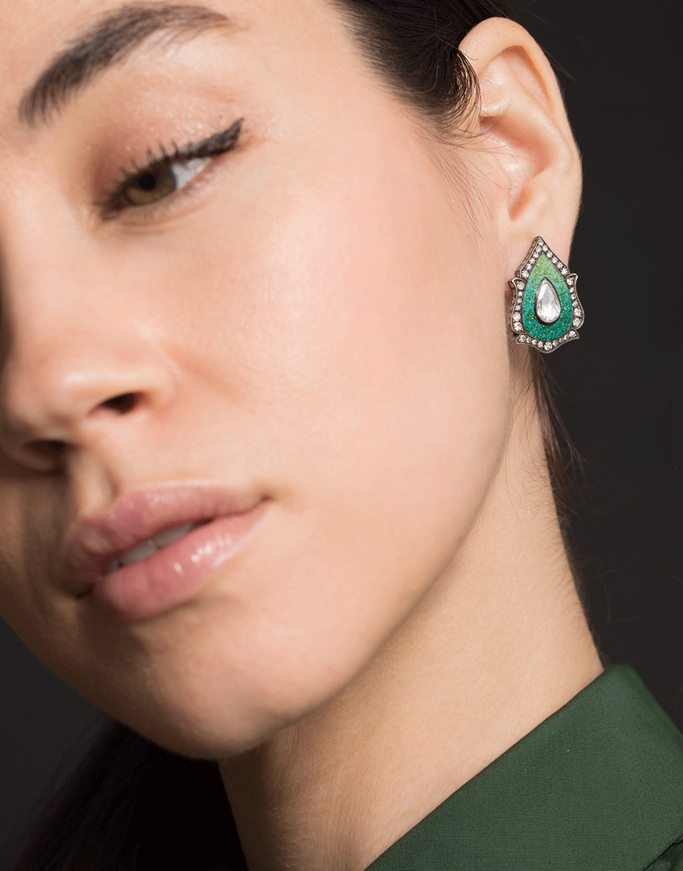 SEVAN BICAKCI-Micro Mosaic Teardrop Earring-YELLOW GOLD