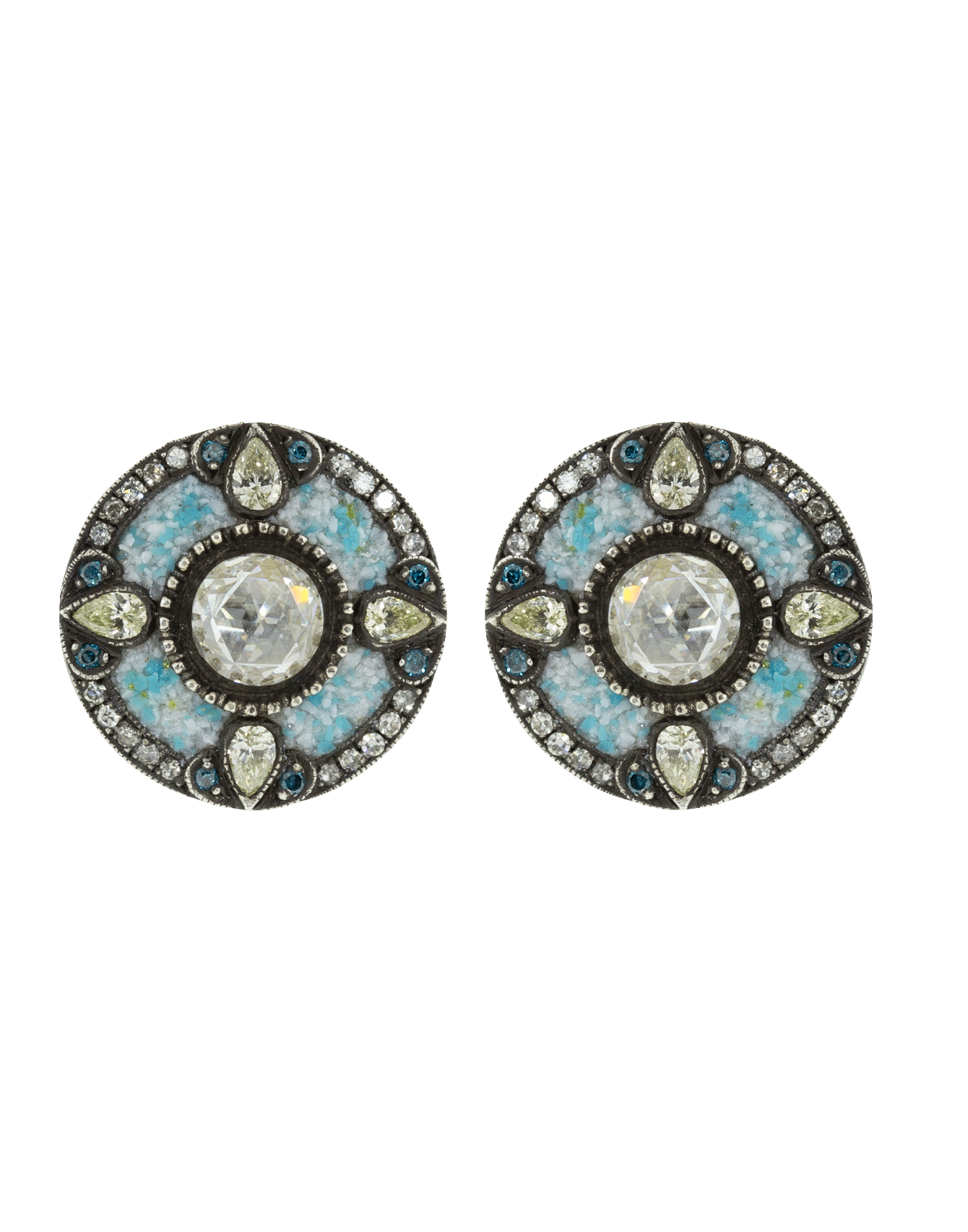 SEVAN BICAKCI-Round Micro Mosaic Studs-YELLOW GOLD