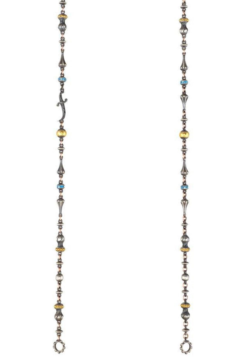 Black Diamond Finial Fancy Dagger Chain-SILVER-JEWELRYFINE JEWELNECKLACE O-SEVAN BICAKCI