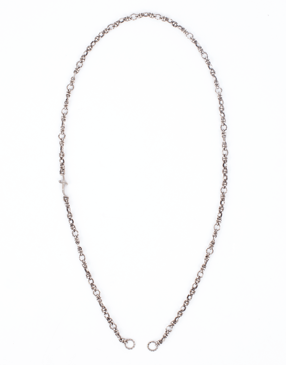 SEVAN BICAKCI-Open Water Chain Necklace With Dagger Station-SILVER