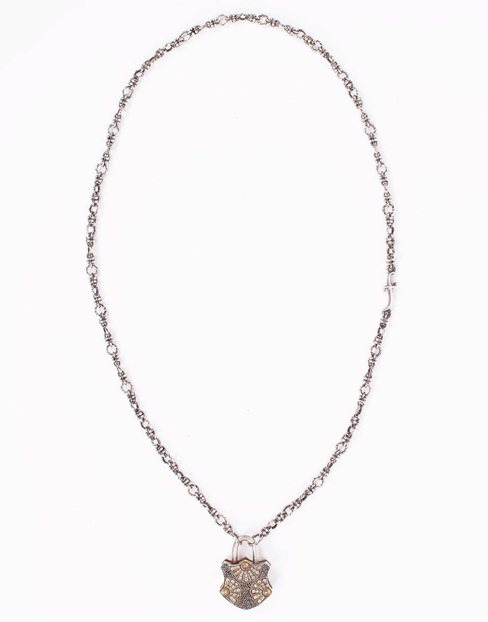 SEVAN BICAKCI-Open Water Chain Necklace With Dagger Station-SILVER