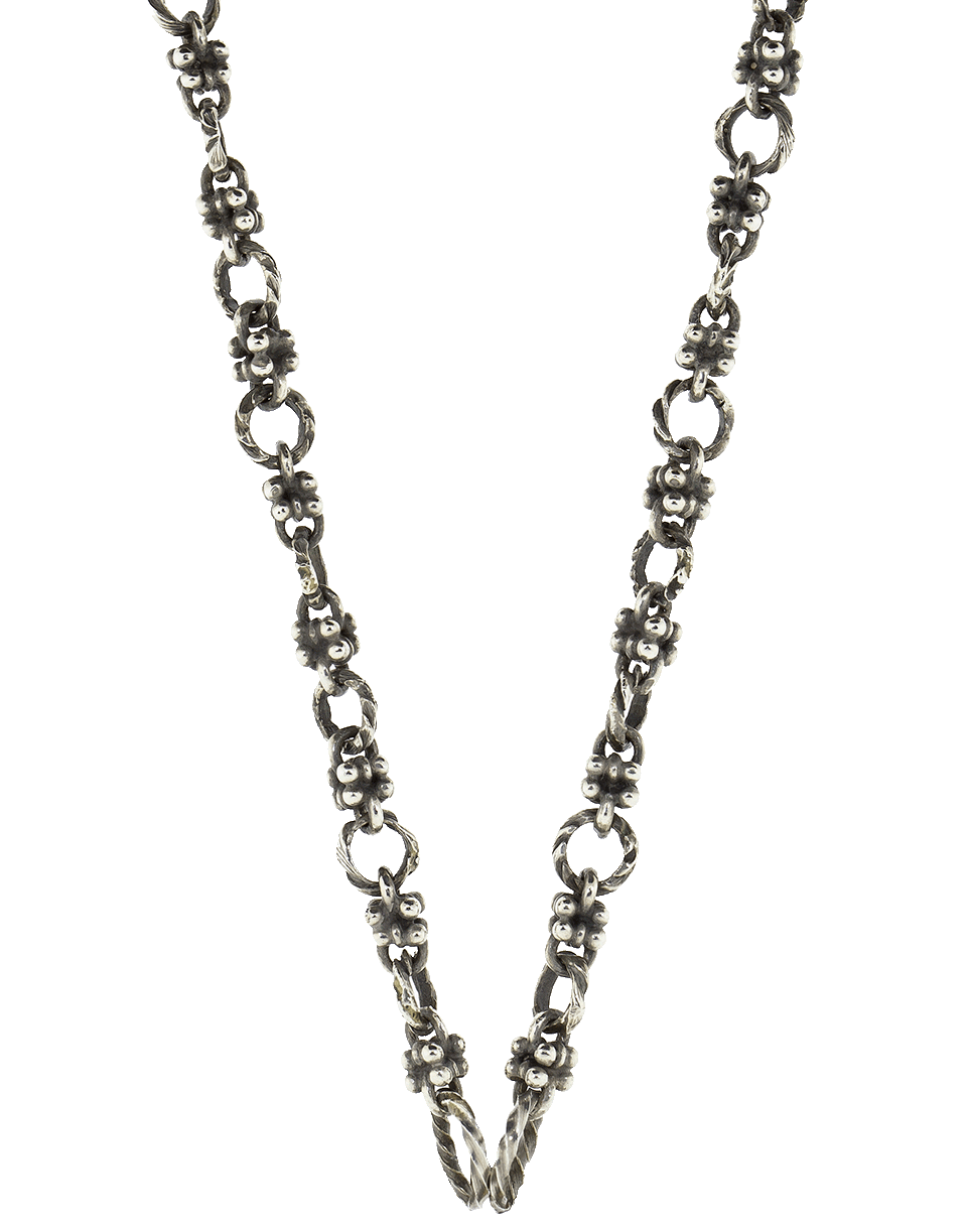 SEVAN BICAKCI-Open Water Chain Necklace With Dagger Station-SILVER